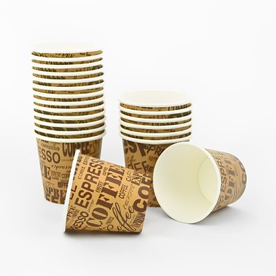 Logo imprimé sur mesure tasse en papier murale unique 6 oz 180 ml tasses de café murales doubles