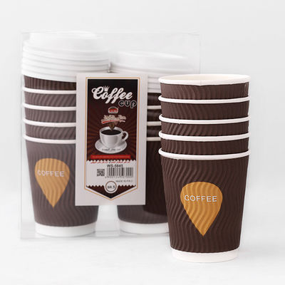 8 oz Kraft coupes en papier ondulé 92 mm PE enduit chaud tasse de papier de café