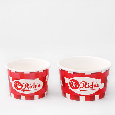 Un bol de papier de crème glacée écologique de 0,75L contenant du Sundae avec une impression multicolore