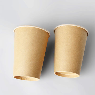 Coupe de papier Kraft brune de qualité alimentaire en plastique sans revêtement à paroi unique