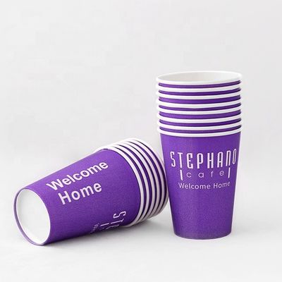 Coupe en papier à paroi unique en plastique violet 24 oz 675 ml tasses de café en papier sur mesure 90 mm