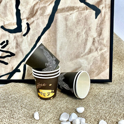 Coupe en papier double PE recouverte à usage unique 4 oz 125 ml résistant à la chaleur et au froid