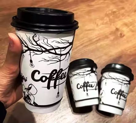 630cc 22 oz Coupe en papier double couche PE recouverte Coupe à café jetable TUV
