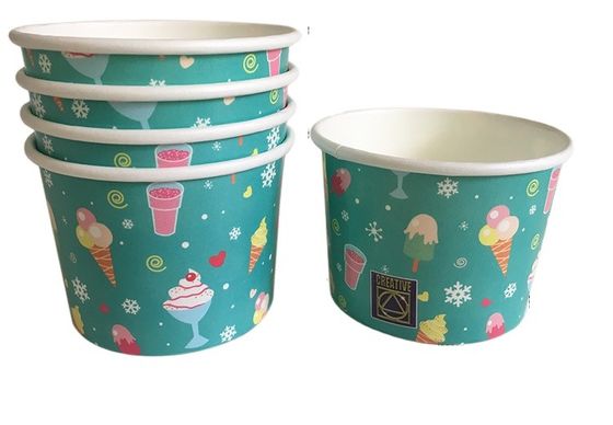 Des petits bols de glace en carton blanc 0.6L Impression personnalisée du logo