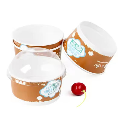 600 ml Cuve à micro-ondes jetable Carton Logo personnalisé Papier blanc Gobelets glaces