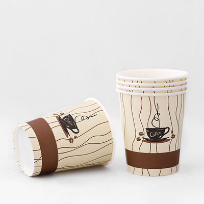 Coupe en papier à usage unique de 7,5 oz 230 ml revêtement sans plastique.