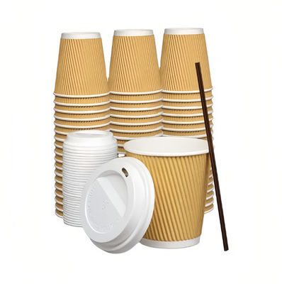 4OZ 125 ml Kraft Paper Cups Kraft Ripple Cups enduites en PLA