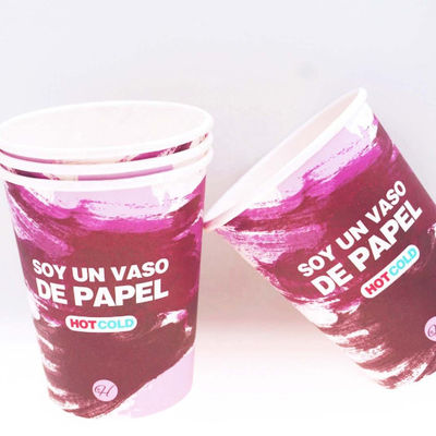 10 oz 360 ml tasse en papier murale unique en plastique sans revêtement de cola tasses jetables pour boissons froides