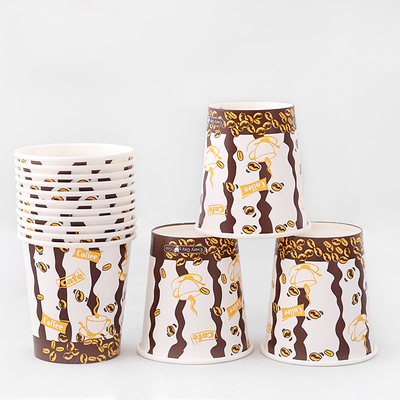 Logo personnalisé Coupe de papier murale unique jetable 4oz-32oz avec couvercle